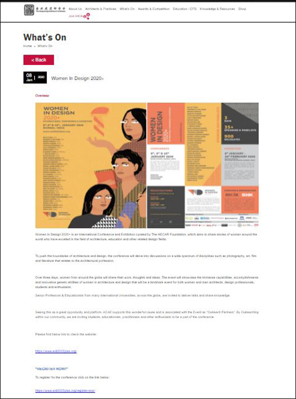 Women In Design 2020+, What's On, Hong Kong Institute of Architects